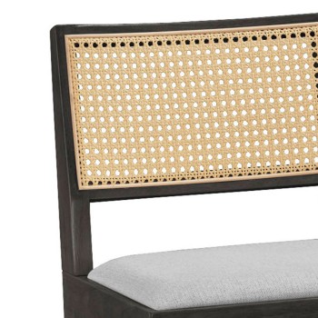 Σκαμπό Μπαρ Art Maison Aidone - Black Rattan (44,5x46x98εκ.)