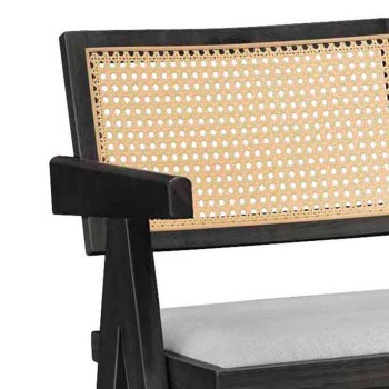 Σκαμπό Μπαρ Art Maison Aidone - Black Rattan (51,5x53,6x100εκ.)