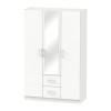Ντουλάπα ρούχων τρίφυλλη με καθρέπτη Art Maison Lewes - White (120x52x190εκ.)
