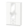 Ντουλάπα ρούχων τρίφυλλη με καθρέπτη Art Maison Lewes - White (120x52x190εκ.)