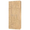 Ντουλάπα ρούχων δίφυλλη με πατάρι Art Maison Tokyo - Natural (90x42x240εκ.)