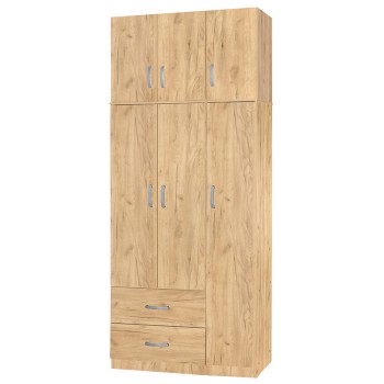 Ντουλάπα ρούχων δίφυλλη με πατάρι Art Maison Tokyo - Natural (90x42x240εκ.)