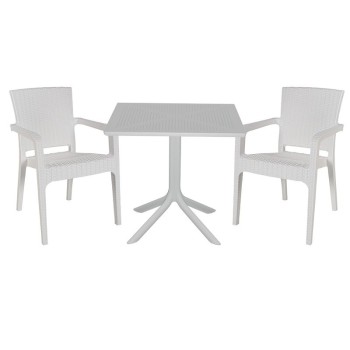 Σετ τραπεζαρία Κήπου 5τμχ Art Maison Φερράρα - White (80x80x74,5εκ)