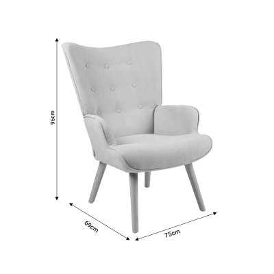 Πολυθρόνα Art Maison Piedmont - Light Gray Natural (75x69x96cm)