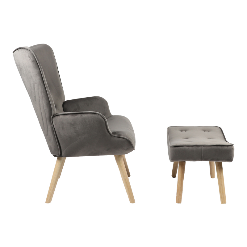 Πολυθρόνα με υποπόδιο Art Maison Piedmont - Charcoal Natural (75x69x96εκ.) Πολυθρόνα με υποπόδιο Art Maison Piedmont - Charcoal Natural (75x69x96εκ.)