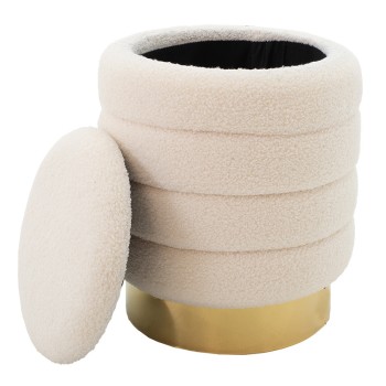 Σκαμπό Art Maison Arsizio - Cream Gold (Φ36x44εκ.)