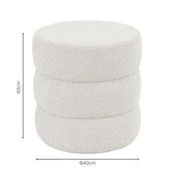 Σκαμπό Art Maison Arsizio - White (Φ40x40εκ.)