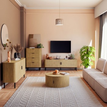 Τραπέζι σαλονιού Art Maison Καζόρια - Natural (Φ80x35.5εκ)