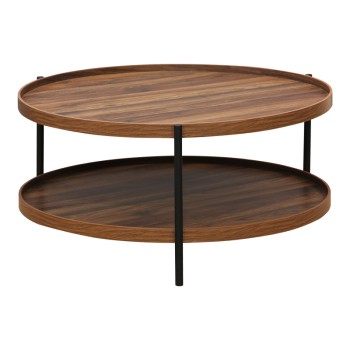 Τραπέζι σαλονιού Art Maison Reyes - Walnut Black (Φ80x40εκ.)