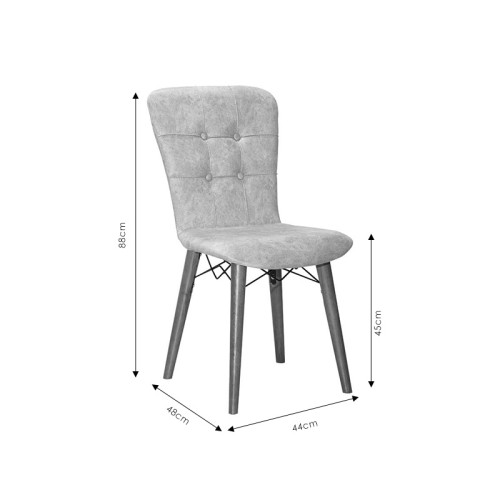 Καρέκλα Art Maison Airasca - Gray (44x48x88εκ)
