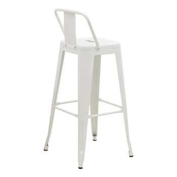 Σκαμπό μπαρ με πλάτη Art Maison Vigevano - White ﻿(42x42x97εκ.)