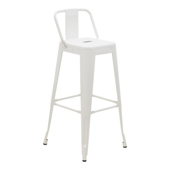 Σκαμπό μπαρ με πλάτη Art Maison Vigevano - White ﻿(42x42x97εκ.)