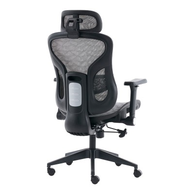 Καρέκλα γραφείου εργασίας Art Maison Kabu μαύρο-γκρι 68x67-72x110-136εκ