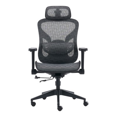 Καρέκλα γραφείου εργασίας Art Maison Kabu μαύρο-γκρι 68x67-72x110-136εκ