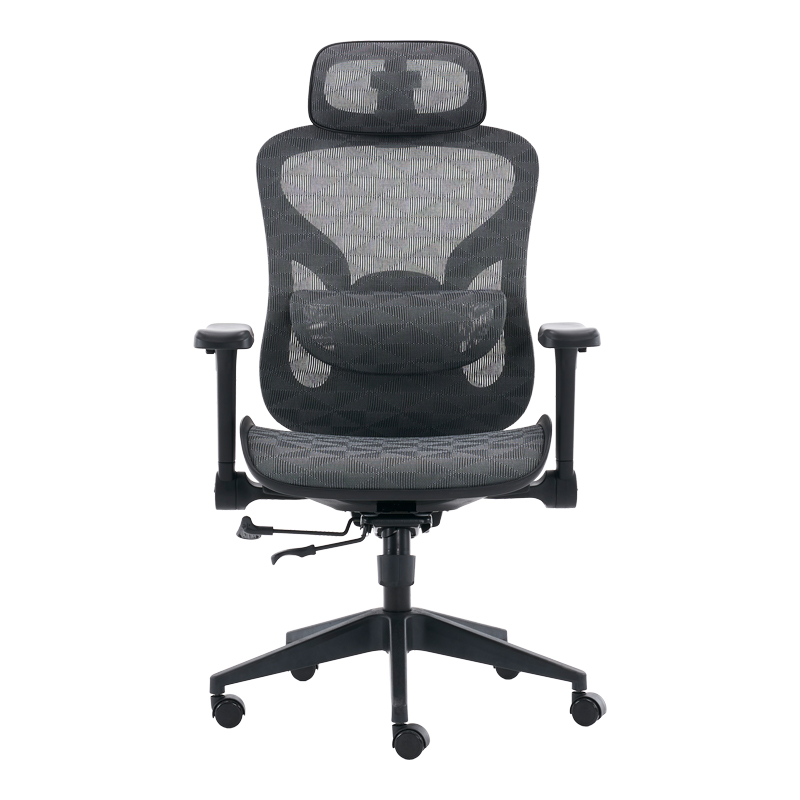 Καρέκλα γραφείου εργασίας Art Maison Kabu μαύρο-γκρι 68x67-72x110-136εκ