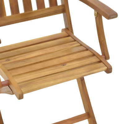 Πολυθρόνα Art Maison Battlestar πτυσσόμενη ξύλο ακακίας φυσικό 56x61x89εκ