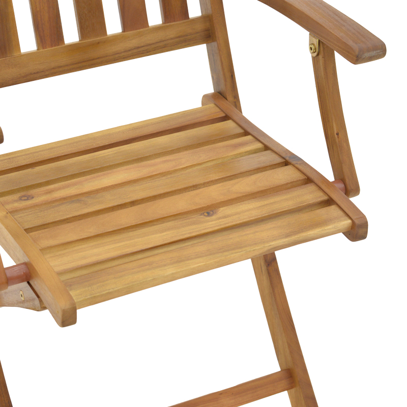 Πολυθρόνα Art Maison Battlestar πτυσσόμενη ξύλο ακακίας φυσικό 56x61x89εκ