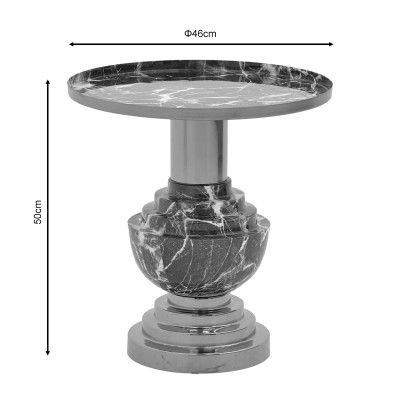 Βοηθητικό τραπέζι Art Maison Mokelumne - Black Gold (Φ46x50εκ.)