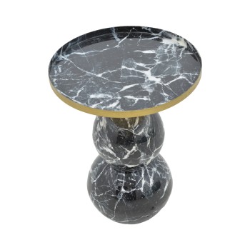 Βοηθητικό τραπέζι Art Maison Monrovia - Blue Marble Gold (Φ41x57εκ.)