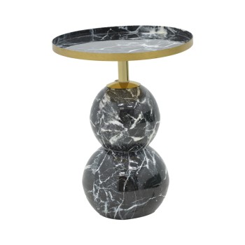 Βοηθητικό τραπέζι Art Maison Monrovia - Blue Marble Gold (Φ41x57εκ.)