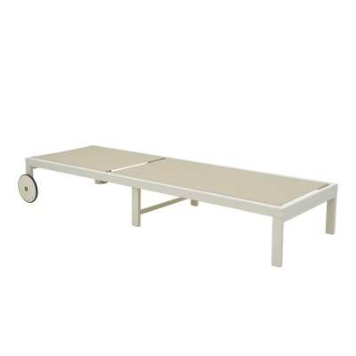 Ξαπλώστρα Art Maison Watson λευκό αλουμίνιο και textilene σε μπεζ απόχρωση 71x206x30εκ