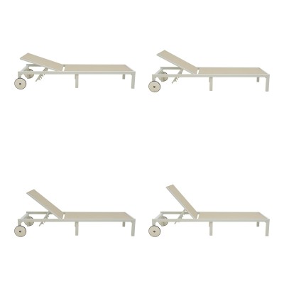 Ξαπλώστρα Art Maison Watson λευκό αλουμίνιο και textilene σε μπεζ απόχρωση 71x206x30εκ