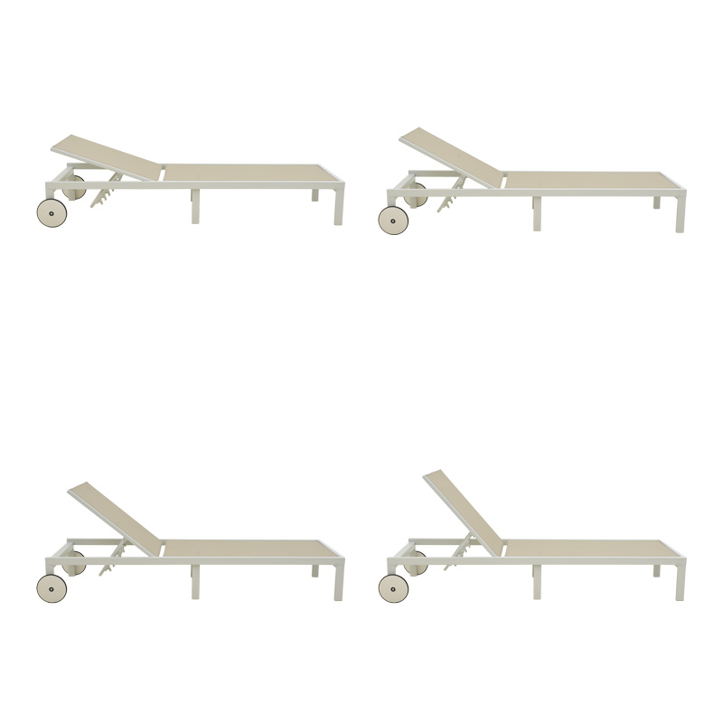 Ξαπλώστρα Art Maison Watson λευκό αλουμίνιο και textilene σε μπεζ απόχρωση 71x206x30εκ