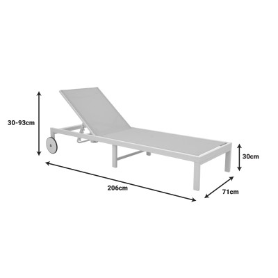 Ξαπλώστρα Art Maison Watson λευκό αλουμίνιο και textilene σε μπεζ απόχρωση 71x206x30εκ