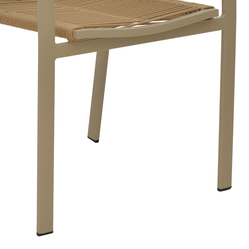 Πολυθρόνα Art Maison Blindfold στοιβαζόμενη σαμπανιζέ αλουμίνιο-textilene σε φυσική απόχρωση 57x63x83εκ