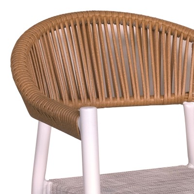 Πολυθρόνα αλουμινίου Art Maison Danvers στοιβαζόμενη λευκός σκελετός-textilene φυσικό rattan 57x56x78εκ