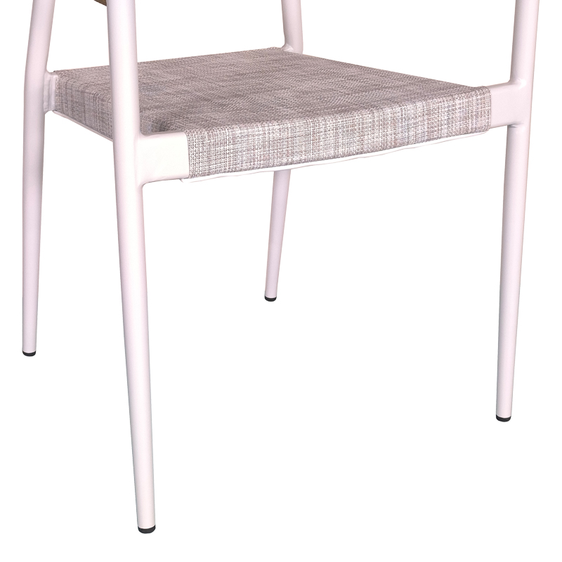 Πολυθρόνα αλουμινίου Art Maison Danvers στοιβαζόμενη λευκός σκελετός-textilene φυσικό rattan 57x56x78εκ