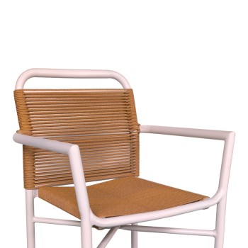 Πολυθρόνα αλουινίου Art Maison Cecilia στοιβαζόμενη λευκός σκελετός-φυσικό rattan 55x56x80εκ