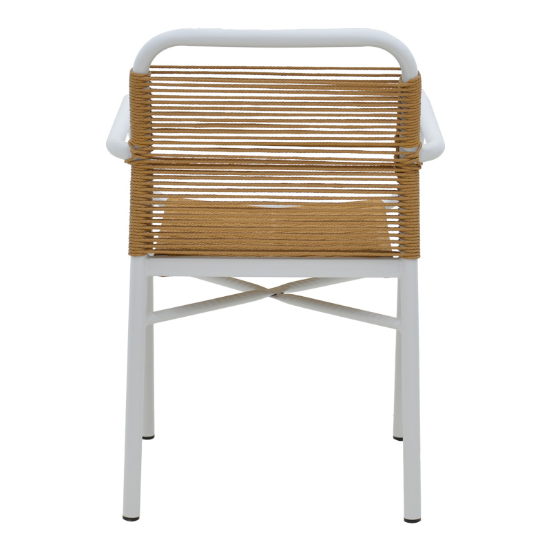 Πολυθρόνα αλουινίου Art Maison Cecilia στοιβαζόμενη λευκός σκελετός-φυσικό rattan 55x56x80εκ