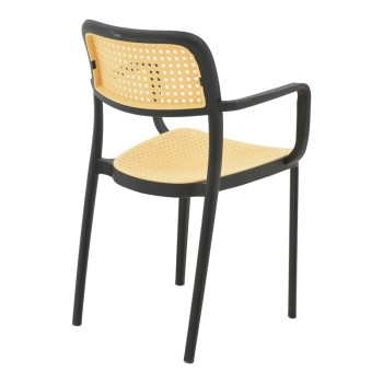 Πολυθρόνα Art Maison Cooper pp φυσικό-μαύρο 58x47x81εκ