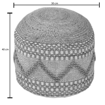 Σκαμπό-πουφ Art Maison Viper γιούτα-βαμβάκι σε φυσική απόχρωση Φ40x30εκ