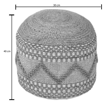 Σκαμπό-πουφ Art Maison Viper γιούτα-βαμβάκι σε φυσική απόχρωση Φ40x30εκ