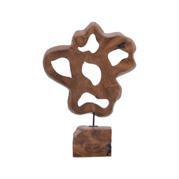 Επιτραπέζιο διακοσμητικό Art Maison Camellia φυσικό ξύλο teak-μέταλλο 49x15x70εκ