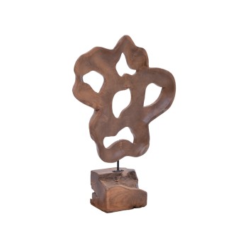 Επιτραπέζιο διακοσμητικό Art Maison Camellia φυσικό ξύλο teak-μέταλλο 49x15x70εκ