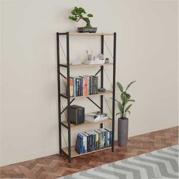 Βιβλιοθήκη Art Maison Alessandria - Oak Black (60x30x150εκ)