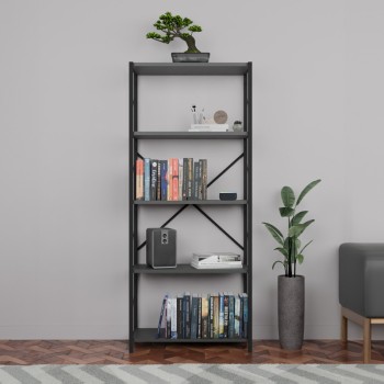 Βιβλιοθήκη Art Maison Alessandria - Charcoal Black (60x30x150εκ)