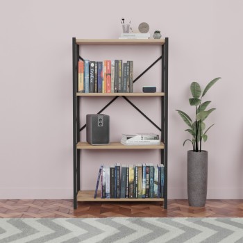 Βιβλιοθήκη Art Maison Alessandria - Oak Black (60x30x114εκ)