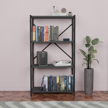 Βιβλιοθήκη Art Maison Alessandria - Charcoal Black (60x30x114εκ)