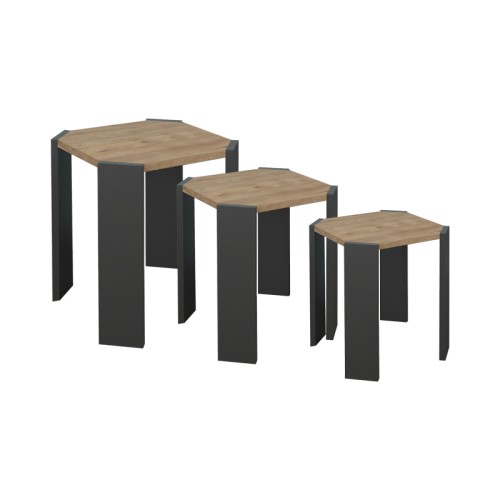 Βοηθητικό τραπέζι Art Maison Fano - Oak Charcoal (36x36x36εκ.)