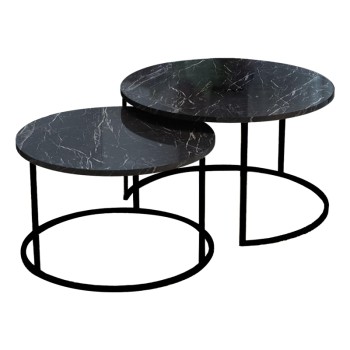 Σετ Τραπέζια Σαλονιού Art Maison Messina - Black (75x75x45εκ.)
