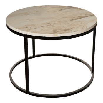 Τραπέζι Σαλονιού Art Maison Messina - White Black (Φ60x40εκ.)