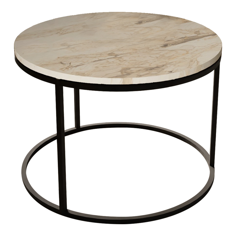 Τραπέζι Σαλονιού Art Maison Messina - White Black (Φ60x40εκ.)