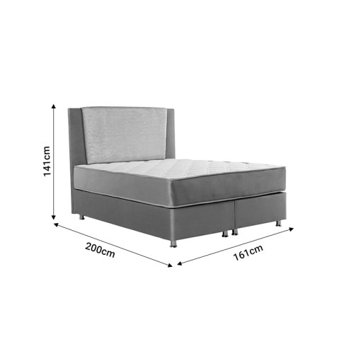 Κρεβάτι με αποθηκευτικό χώρο Art Maison Bari - Charcoal (Για στρώμα 160x200εκ)