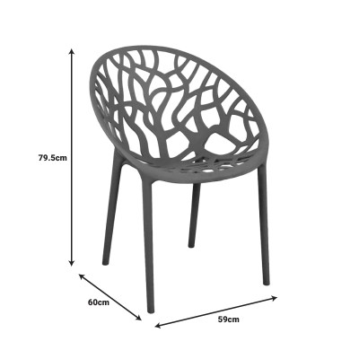 Πολυθρόνα Art Maison Anthem pp σε ανθρακί απόχρωση 59x60x79,5εκ