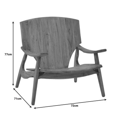 Πολυθρόνα Art Maison Beyonder φυσικό teak ξύλο 72x71x77εκ