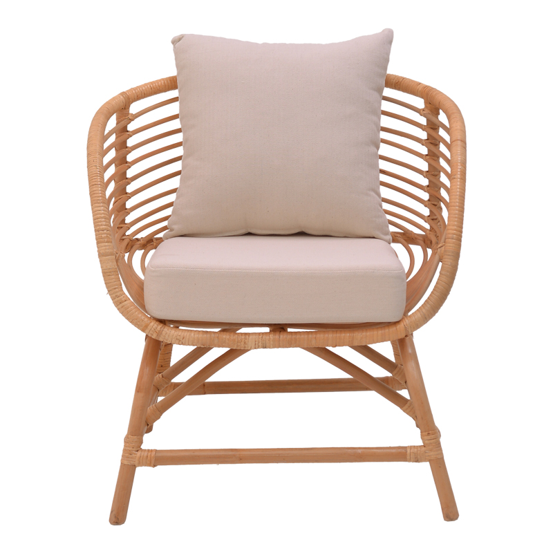 Πολυθρόνα Art Maison Beak φυσικό rattan-λευκό μαξιλάρι 72x63x75εκ